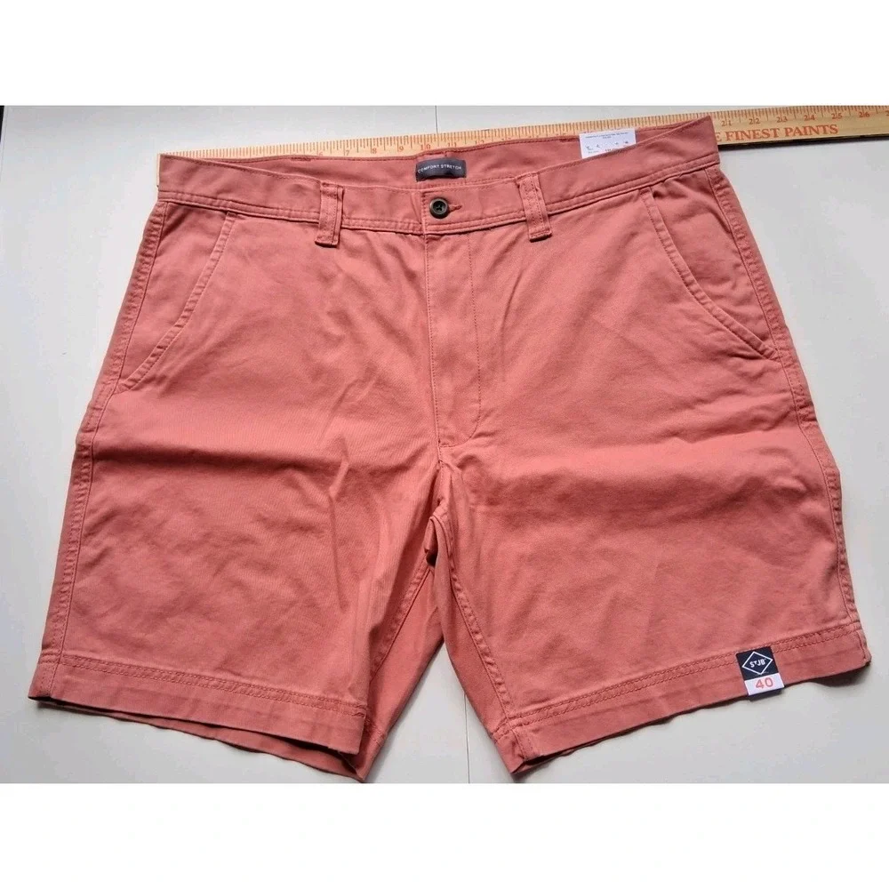 St John's Bay NWT Men's Flat‎ Front Shorts Size 40 Stretch 9
